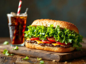 big sandwich et boissons